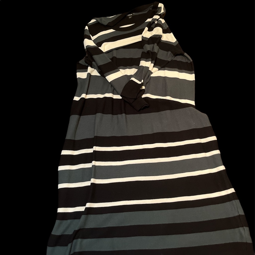 Torrid Plus Size 3 Green/Black/White Striped Sweater Dress